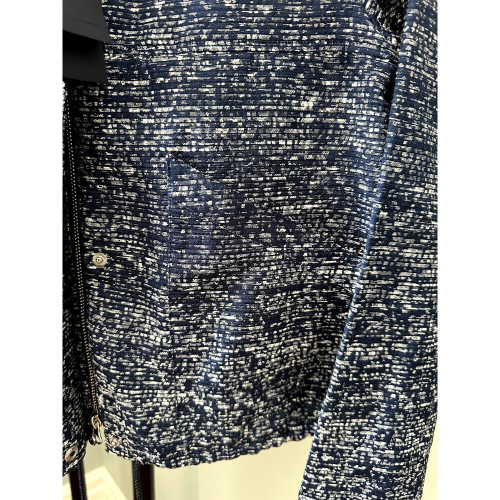 Armani Jeans Women's Jacquard Canvas Light Spring Jacket Dark Blue Size 40 $380 - Picture 15 of 15